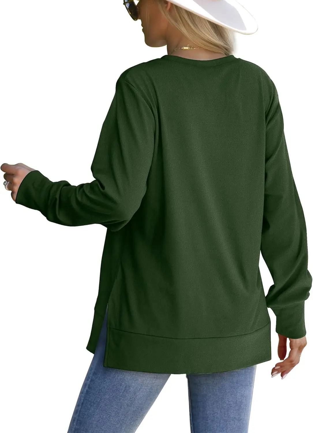 Christmas Deals$25.88 for 8 pack- Women's Long Sleeve Side Slit Loose Tops(Multiple Colors)
