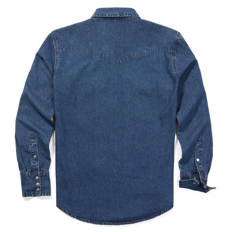 š„AUGUST HOT-SALE š„Men's Long Sleeve Stone-Washed and Pre-Washed Denim Work Shirt-1