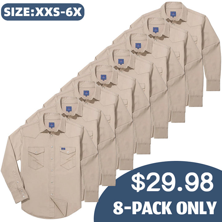 š„AUGUST HOT-SALE š„Men's Long Sleeve Stone-Washed and Pre-Washed Denim Work Shirt-1