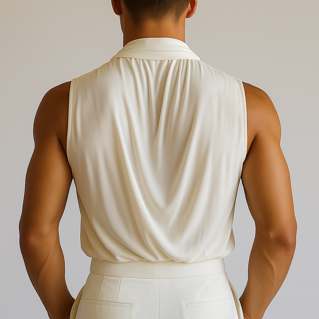 Men's Summer Fashion Classic Retro Imitation Silk Tank Top MTA1828D0P