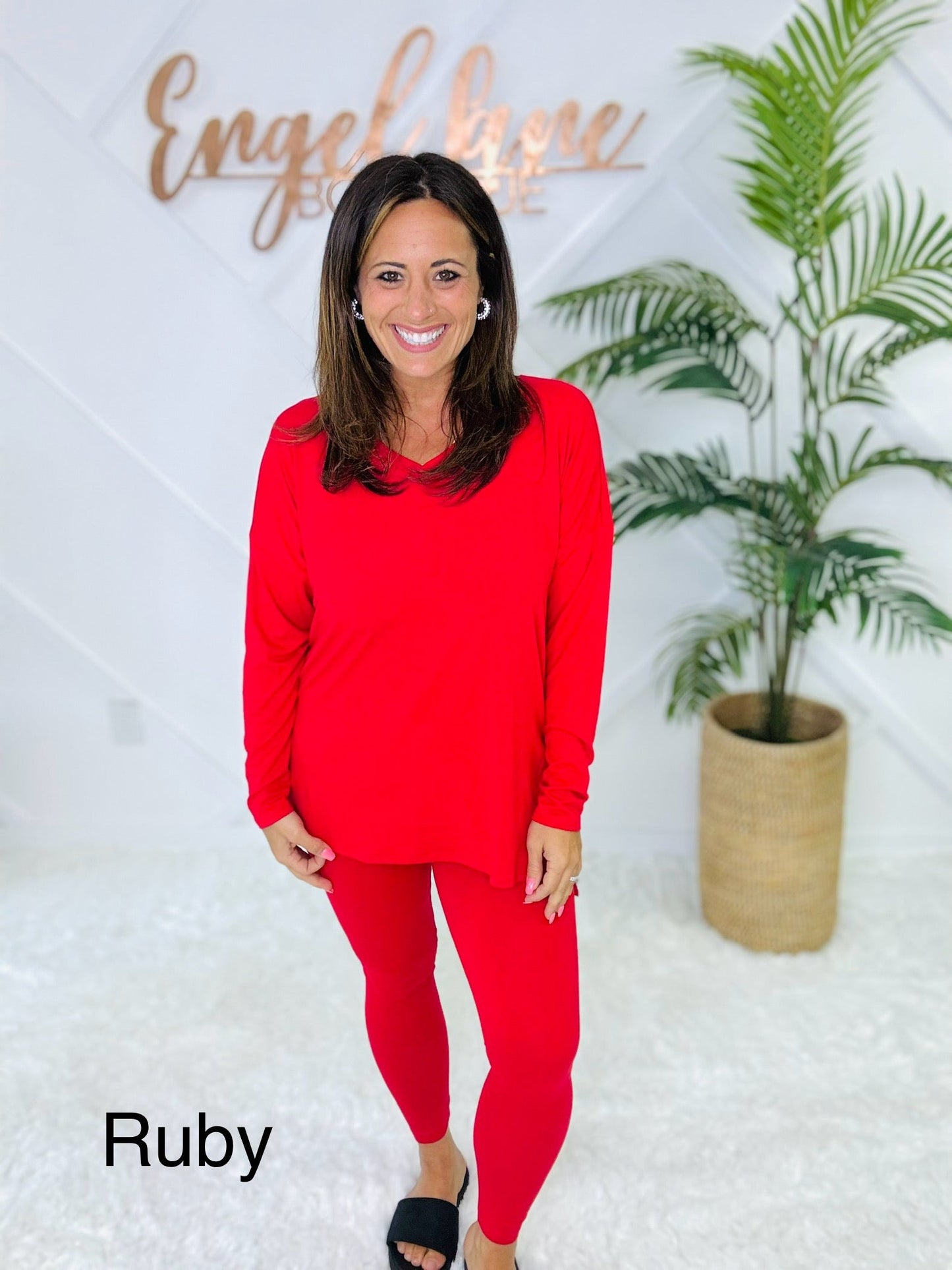 Clearance sale!Brushed Loungewear Butter Set,Comfy , Breathable and Stretch top and straight leg pants ,best for Fall