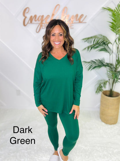 Clearance sale!Brushed Loungewear Butter Set,Comfy , Breathable and Stretch top and straight leg pants ,best for Fall