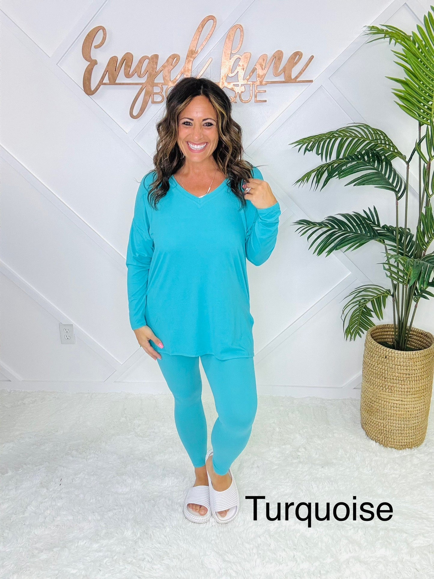 Clearance sale!Brushed Loungewear Butter Set,Comfy , Breathable and Stretch top and straight leg pants ,best for Fall