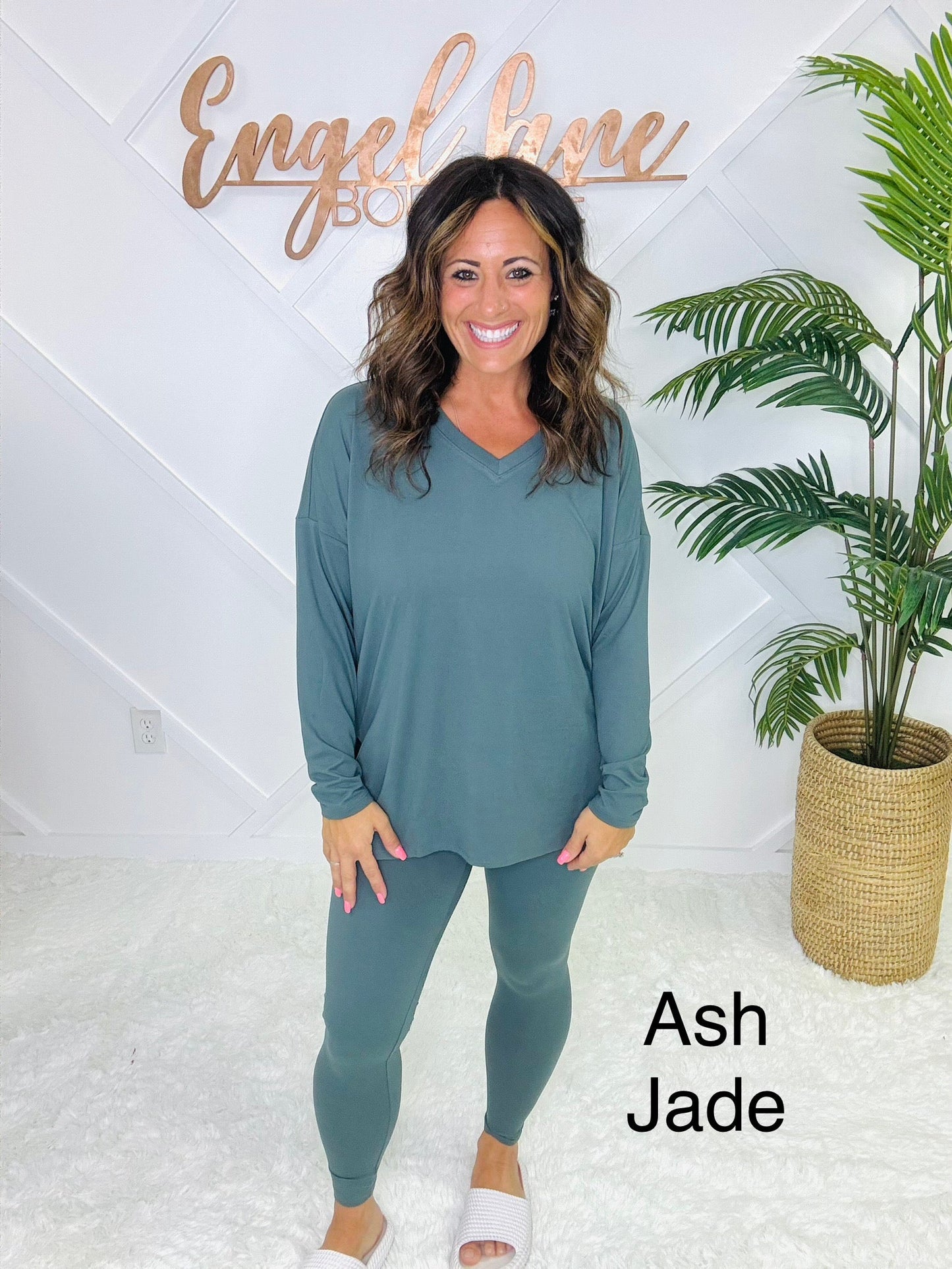 Clearance sale!Brushed Loungewear Butter Set,Comfy , Breathable and Stretch top and straight leg pants ,best for Fall