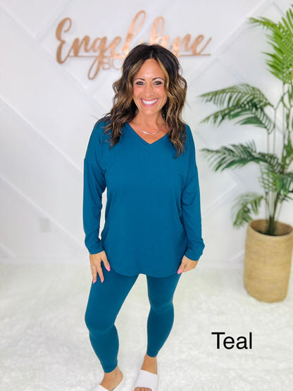 Clearance sale!Brushed Loungewear Butter Set,Comfy , Breathable and Stretch top and straight leg pants ,best for Fall