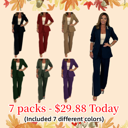 🍁Fall Sale - Side Stripe Trouser & Blazer Suit
