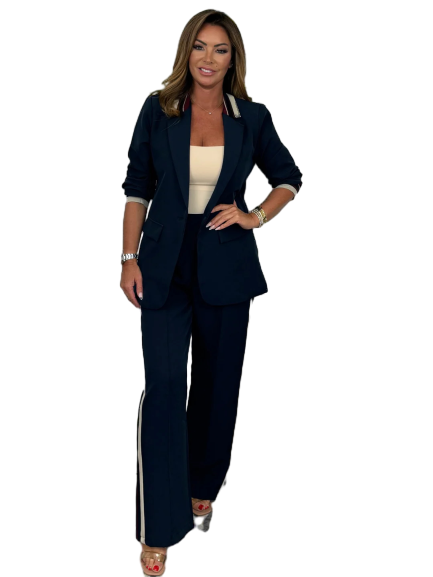 🍁Fall Sale - Side Stripe Trouser & Blazer Suit