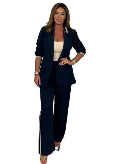 🍁Fall Sale - Side Stripe Trouser & Blazer Suit