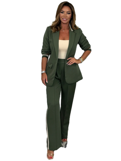 🍁Fall Sale - Side Stripe Trouser & Blazer Suit