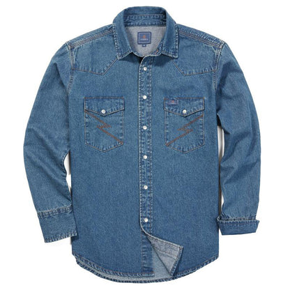 🔥AUGUST HOT-SALE 🔥Men's Long Sleeve Stone-Washed and Pre-Washed Denim Work Shirt-1