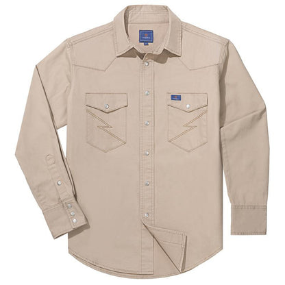 🔥AUGUST HOT-SALE 🔥Men's Long Sleeve Stone-Washed and Pre-Washed Denim Work Shirt-1