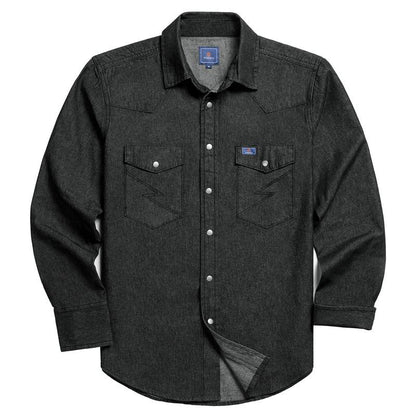 🔥AUGUST HOT-SALE 🔥Men's Long Sleeve Stone-Washed and Pre-Washed Denim Work Shirt-1