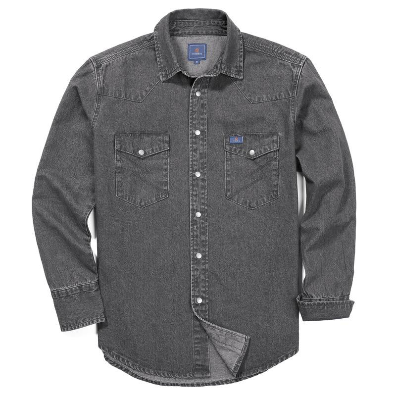🔥AUGUST HOT-SALE 🔥Men's Long Sleeve Stone-Washed and Pre-Washed Denim Work Shirt-1
