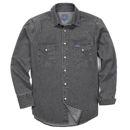 🔥AUGUST HOT-SALE 🔥Men's Long Sleeve Stone-Washed and Pre-Washed Denim Work Shirt-1