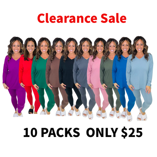 Clearance sale!Brushed Loungewear Butter Set,Comfy , Breathable and Stretch top and straight leg pants ,best for Fall